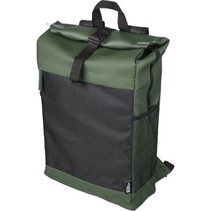 rPET polyester (600D) roll-top backpack Yani, green (Backpacks)