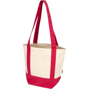 Sam 320 g/m2 GRS recycled mini cotton tote bag, Red, Natural