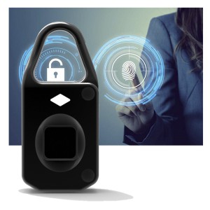 SCX.design T10 fingerprint padlock, Solid black (Office desk equipment)