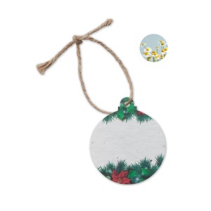 Seed paper Xmas ornament, White (Decorations)