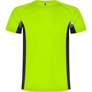Shanghai short sleeve men's sports t-shirt, Fluor Green, Black