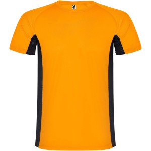 Shanghai short sleeve men's sports t-shirt, Fluor Orange, Black