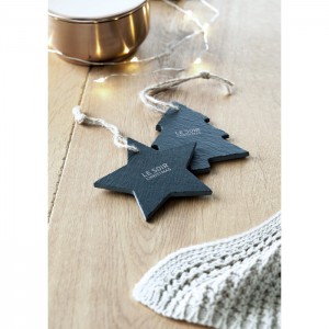 Slate xmas hanger star, Black (Decorations)