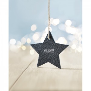 Slate xmas hanger star, Black (Decorations)