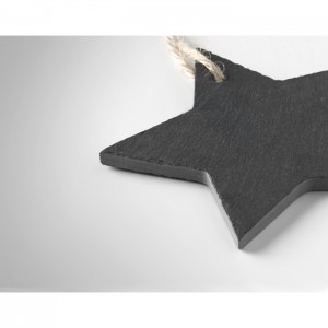 Slate xmas hanger star, Black (Decorations)