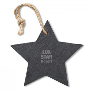 Slate xmas hanger star, Black (Decorations)