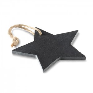 Slate xmas hanger star, Black (Decorations)