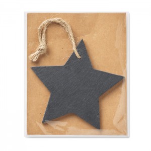 Slate xmas hanger star, Black (Decorations)