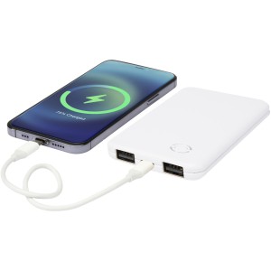 Slender 4000 mAh slim dual power bank, White (Powerbanks)