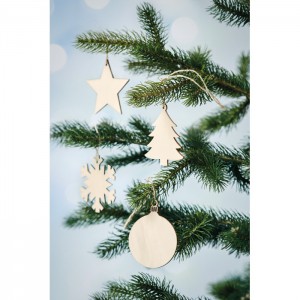 Snowflake Tree hanger, Wood (Decorations)