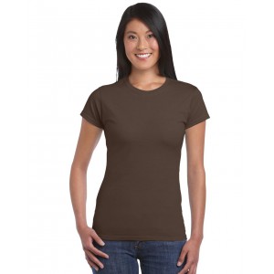 SOFTSTYLE(r) LADIES' T-SHIRT, Dark Chocolate (T-shirt, 90-100% cotton)