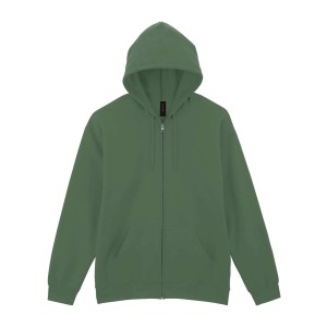 SOFTSTYLE(r) MIDWEIGHT FLEECE ADULT FULL ZIP HOODED SWEATSHIRT, Military Green (Pullovers)