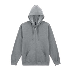 SOFTSTYLE(r) MIDWEIGHT FLEECE ADULT FULL ZIP HOODED SWEATSHIRT, RS Sport Grey (Pullovers)