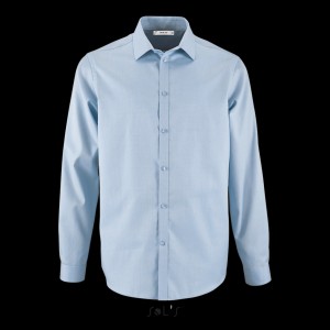 SOL'S BRODY MEN - HERRINGBONE SHIRT, Sky Blue (shirt)