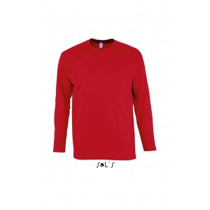 SOL'S MONARCH - MEN'S ROUND COLLAR LONG SLEEVE T-SHIRT, Red