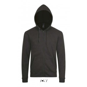SOL'S STONE - UNISEX ZIP HOODIE, Charcoal Melange