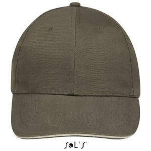 SOL'S BUFFALO - SIX PANEL CAP, Army/Beige, U