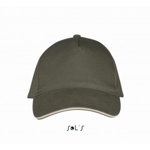SOL'S LONG BEACH - 5 PANEL CAP, Army/Beige, U
