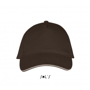 SOL'S LONG BEACH - 5 PANEL CAP, Chocolate/Beige, U