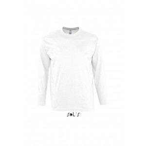 SOL'S MONARCH - MEN'S ROUND COLLAR LONG SLEEVE T-SHIRT, White