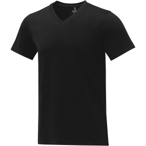 Somoto short sleeve men?s V-neck t-shirt, Solid black (T-shirt, 90-100% cotton)