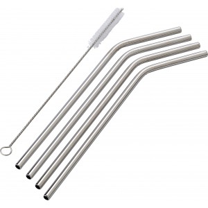 Stainless steel straws Rudy, silver (Metal kitchen equipments)