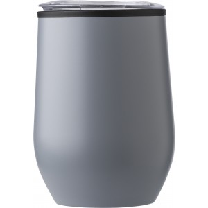 Stainless steel travel mug Zoe, grey (Glasses)