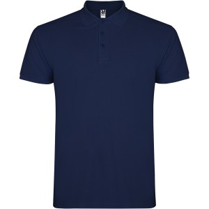 Star short sleeve kids polo, Navy Blue (Polo short, mixed fiber, synthetic)