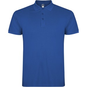 Star short sleeve kids polo, Royal (Polo short, mixed fiber, synthetic)