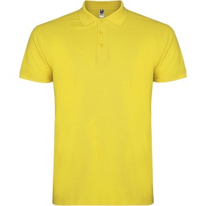 Star short sleeve kids polo, Yellow (Polo short, mixed fiber, synthetic)