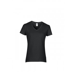 PREMIUM COTTON(r) LADIES' V-NECK T-SHIRT, Black (T-shirt, 90-100% cotton)