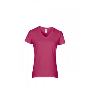 PREMIUM COTTON(r) LADIES' V-NECK T-SHIRT, Heliconia (T-shirt, 90-100% cotton)