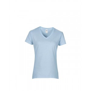 PREMIUM COTTON(r) LADIES' V-NECK T-SHIRT, Light Blue (T-shirt, 90-100% cotton)