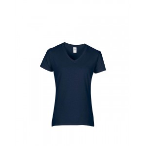 PREMIUM COTTON(r) LADIES' V-NECK T-SHIRT, Navy (T-shirt, 90-100% cotton)