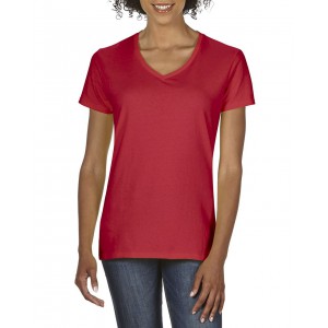 PREMIUM COTTON(r) LADIES' V-NECK T-SHIRT, Red (T-shirt, 90-100% cotton)