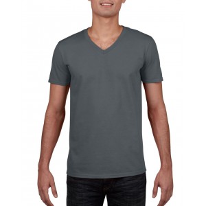 SOFTSTYLE(r) ADULT V-NECK T-SHIRT, Charcoal (T-shirt, 90-100% cotton)