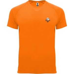 Bahrain short sleeve kids sports t-shirt, Fluor Orange (T-shirt, mixed fiber, synthetic)