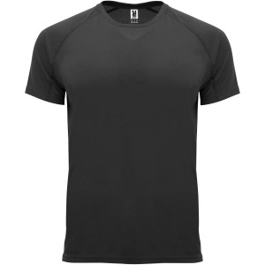 Bahrain short sleeve men's sports t-shirt, Solid black (T-shirt, mixed fiber, synthetic)