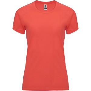 Bahrain short sleeve women's sports t-shirt, Fluor Coral (T-shirt, mixed fiber, synthetic)