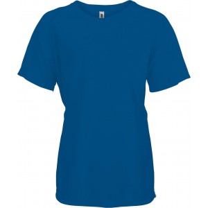 KIDS' SHORT SLEEVED SPORTS T-SHIRT, Sporty Royal Blue (T-shirt, mixed fiber, synthetic)