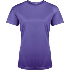 LADIES' SHORT-SLEEVED SPORTS T-SHIRT, Violet (T-shirt, mixed fiber, synthetic)