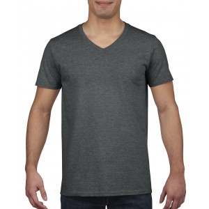 SOFTSTYLE(r) ADULT V-NECK T-SHIRT, Dark Heather (T-shirt, mixed fiber, synthetic)