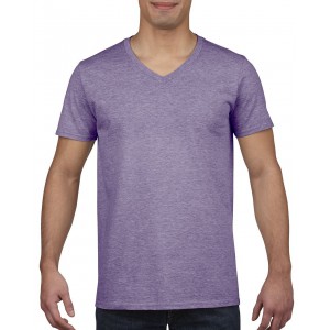 SOFTSTYLE(r) ADULT V-NECK T-SHIRT, Heather Purple (T-shirt, mixed fiber, synthetic)