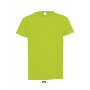 SOL'S SPORTY KIDS - RAGLAN-SLEEVED T-SHIRT, Neon Green (T-shirt, mixed fiber, synthetic)