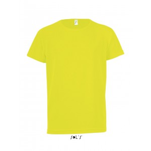 SOL'S SPORTY KIDS - RAGLAN-SLEEVED T-SHIRT, Neon Yellow (T-shirt, mixed fiber, synthetic)