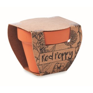 Terracotta pot 'poppy' (Gardening)