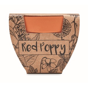 Terracotta pot 'poppy' (Gardening)