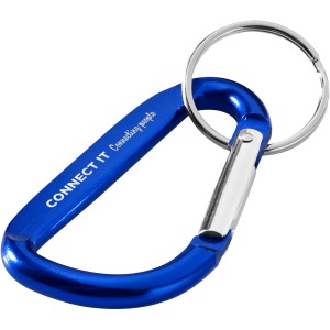 Timor recycled aluminium carabiner keychain, Royal blue (Keychains)