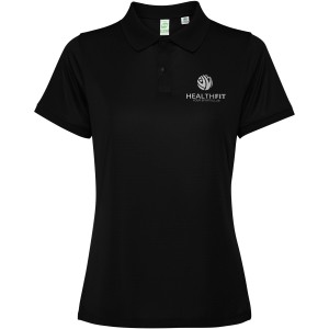 Tormo short sleeve women's polo, Solid black (Polo short, mixed fiber, synthetic)