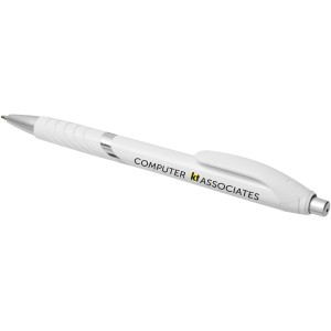 Turbo ballpoint pen with white barrel, White (Plastic pen)